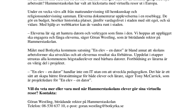Datorn tar Botkyrkaelever ut i världen