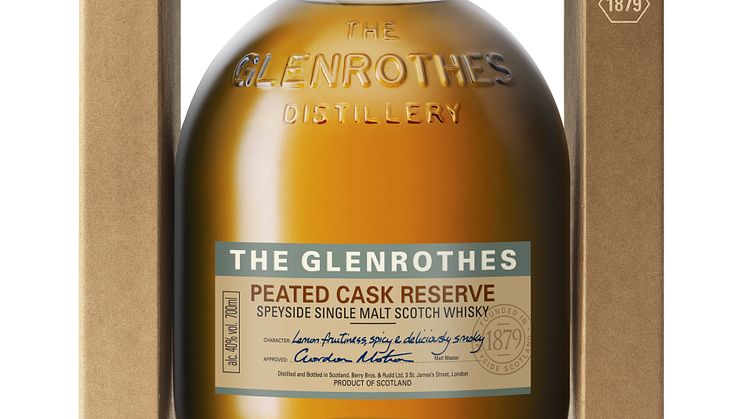The Glenrothes Peated Cask Reserve packshot with frame