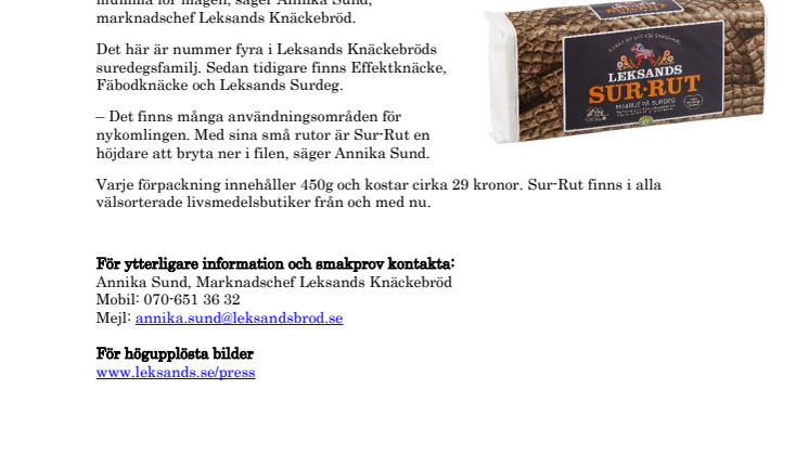 Leksands lanserar nytt surdegsknäcke