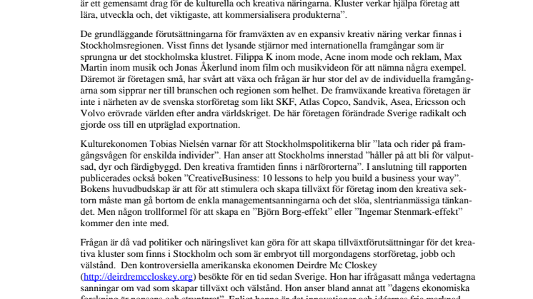 Kapitaliseras Stockholms kreativitet?