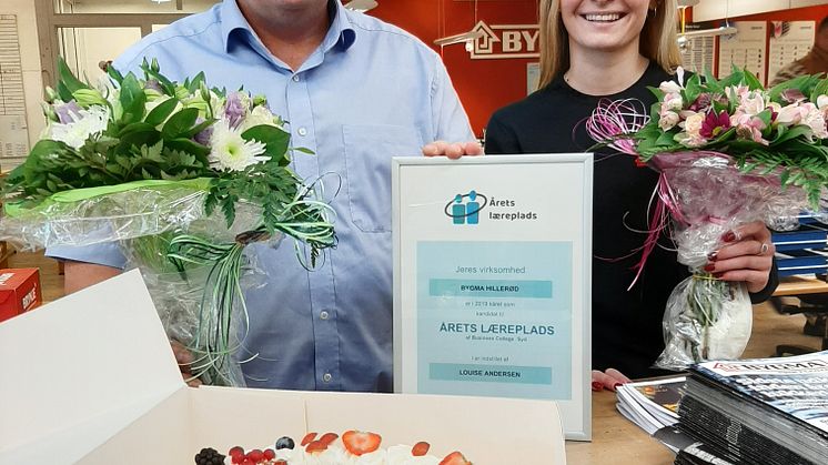 Direktør Peter Pedersen og Bygma Hillerød var indstillet af salgstrainee Louise Andersen til Årets Læreplads 2019