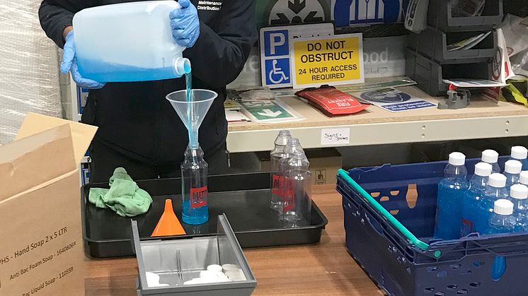 Horsham maintenance depot has beenturned into a bottling plant for hand sanitiser