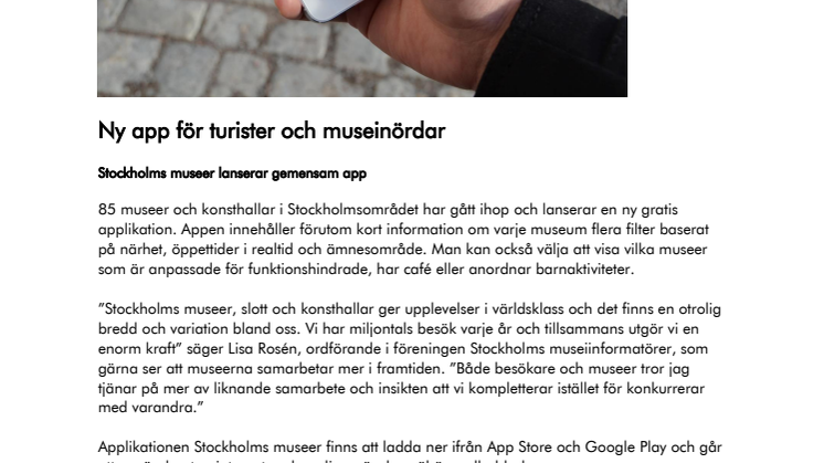 NY APP FÖR TURISTER OCH MUSEINÖRDAR