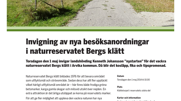 Inbjudan Bergs klätt 1 maj 2014