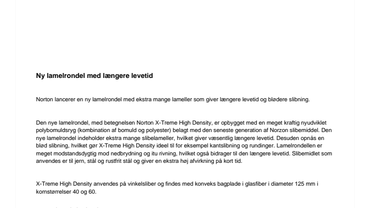Ny lamelrondel med længere levetid
