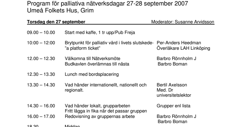 Nätverket Palliation i Norr firar 10-årsjubileum