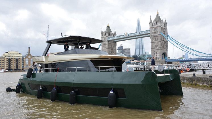 S6 Marine showcased the new Moon 60 Power catamaran at St Katharine Docks, London