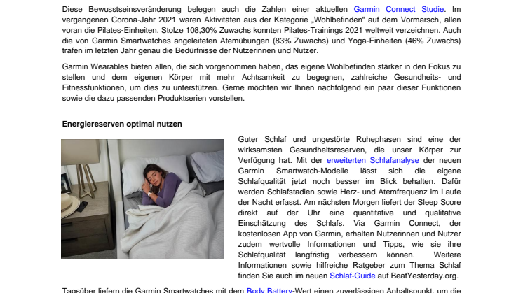 Garmin Mailing - Achtsamkeit lässt sich trainieren