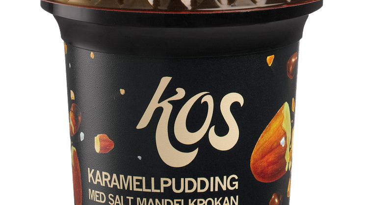 Kos karamellpudding med salt mandelkrokan