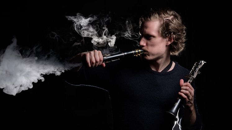 Klarinetten Magnus  Holmander. Foto: Christopher Hästbacka.