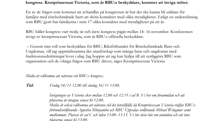 Kronprinsessan inviger kongress för rörelsehindrade