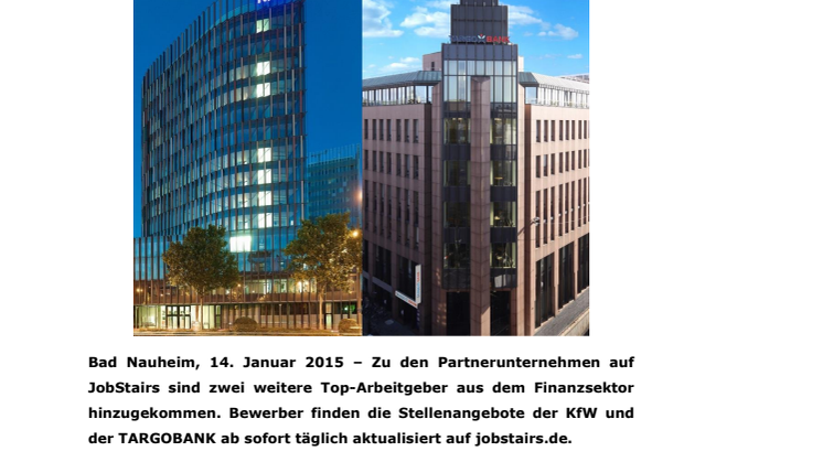 JobStairs mit neuen Partnerunternehmen aus der Finanzbranche