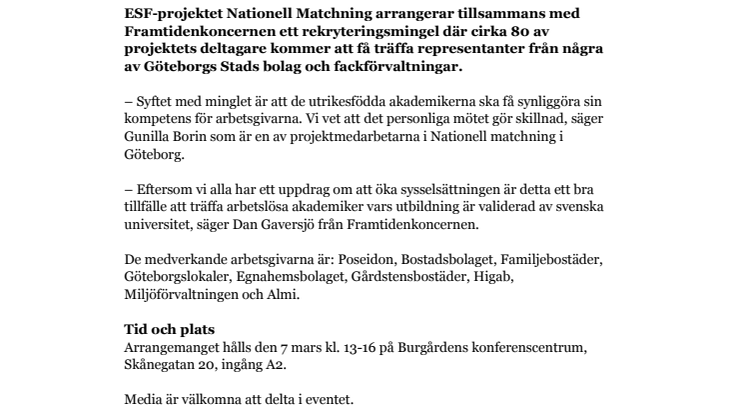 Rekryteringsmingel för utrikesfödda akademiker