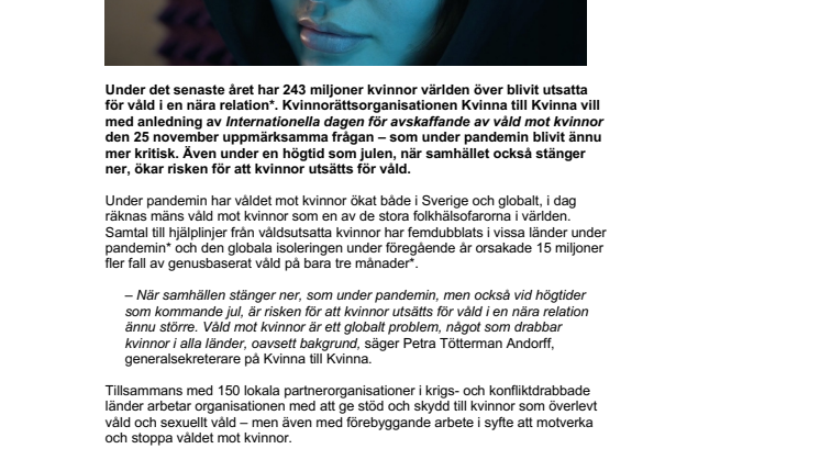 Pressmeddelande mäns våld mot kvinnor - ett akut globalt samhällsproblem 25-11-2021.pdf