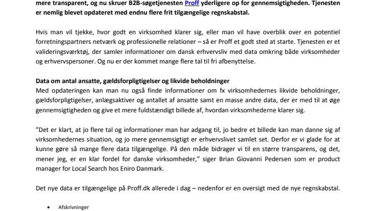 Proff skruer op for gennemsigtigheden i erhvervslivet