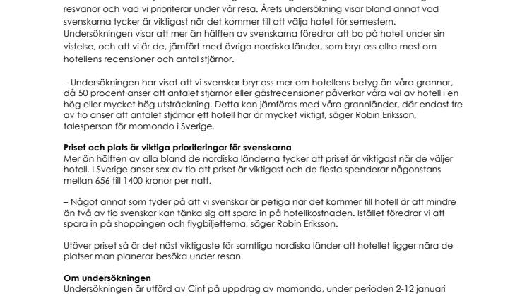 Så väljer svenskarna hotell på sin utlandssemester
