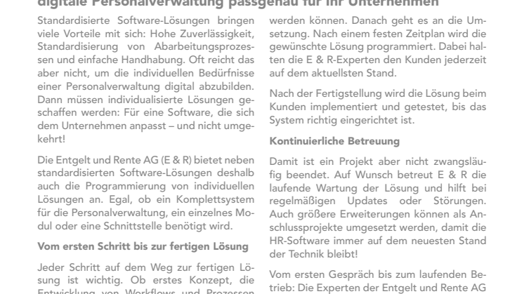 Individualprogrammierung von HR-Software