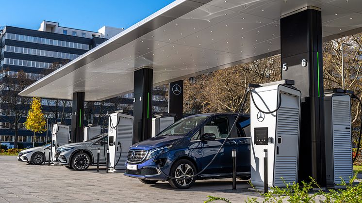 Mercedes-Benz laddstation i Mannheim