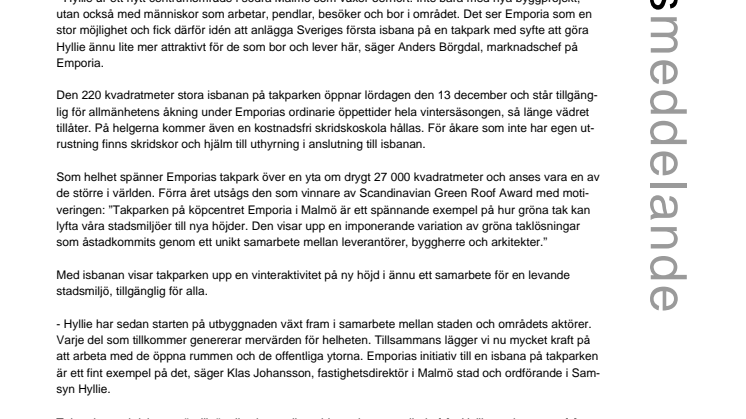 Isbana på ny höjd i Hyllie