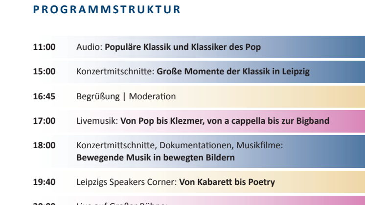 Leipziger Markt Musik - Porgramm - Tagesbeispiel