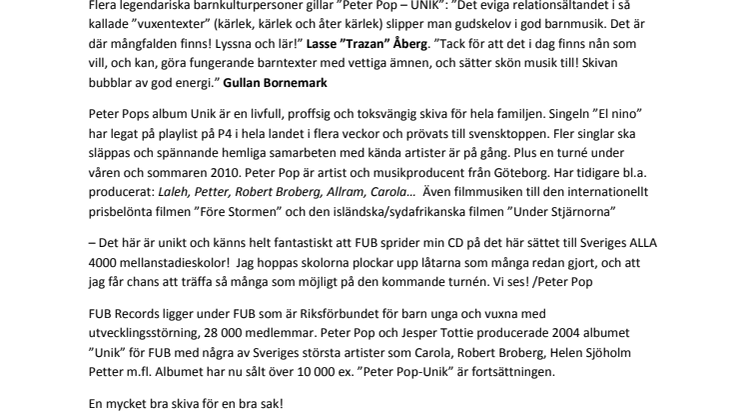 Årets julklapp – Peter Pop till fjärdeklasser i hela landet!