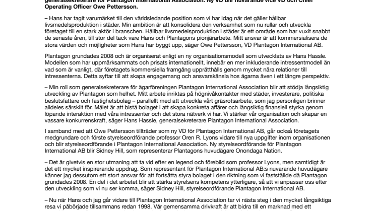 Ny VD för Plantagon