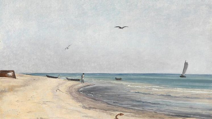 Martinus Rørbye. Rullende sø ved en strandbred. Gammel Skagen.jpg