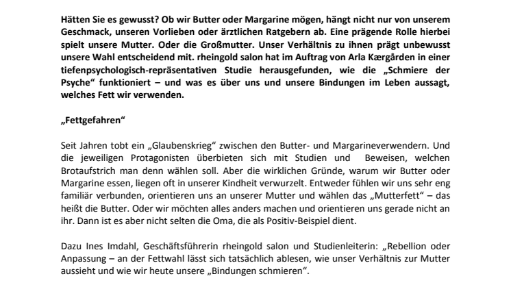 „Die Schmiere der Psyche“ Oder: Wie die Mutter so die Butter. 