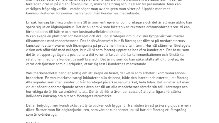 Kan en lågkonjunktur vara bra?