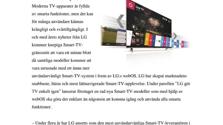 TV-UPPLEVELSE I VÄRLDSKLASS – NU ÄR LG:S NYA LINE-UP INOM OLED OCH SMART-TV HÄR 