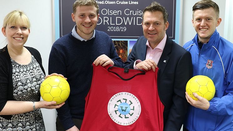 Fred. Olsen Cruise Lines’ Public Relations Manager Rachael Jackson; Suffolk FA Senior Football Development Officer, Michael Cornall; Sales Manager – Affinity for Fred. Olsen Cruise Lines, Keith Norman & Suffolk FA County Support Officer, James Morley