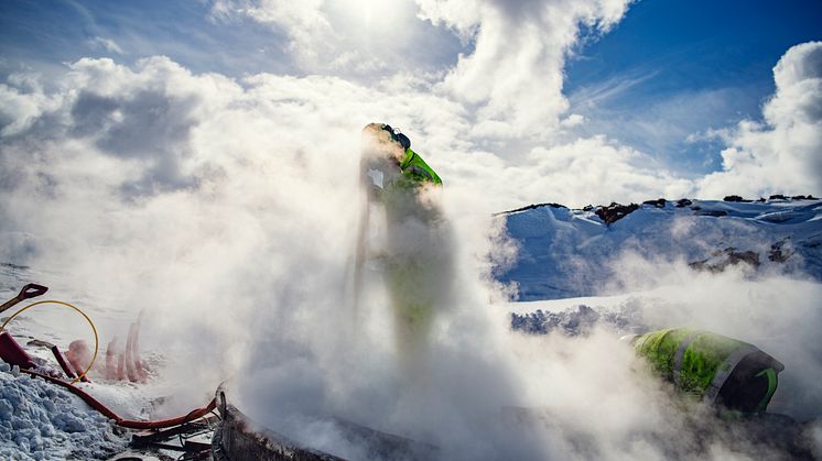 Steaming av turbinfundamenter Roan vindpark