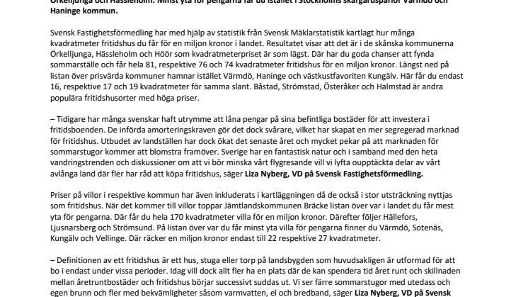 Här finns landets bästa klipp på fritidshus – kommun för kommun  