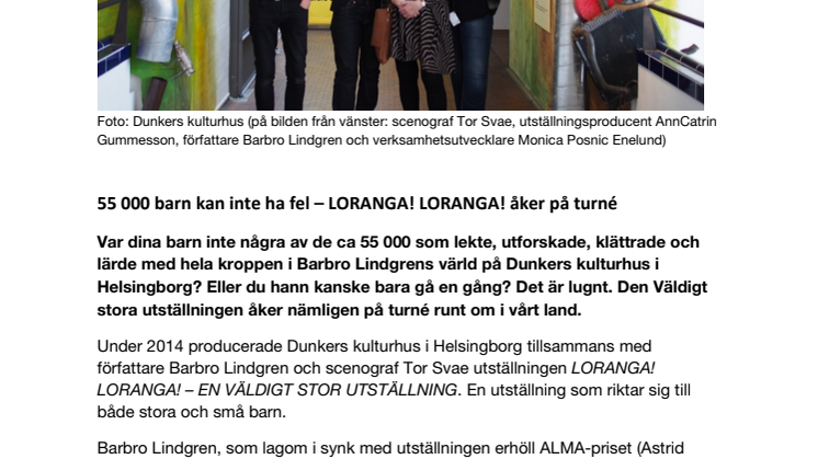 55 000 barn kan inte ha fel – LORANGA! LORANGA! åker på turné