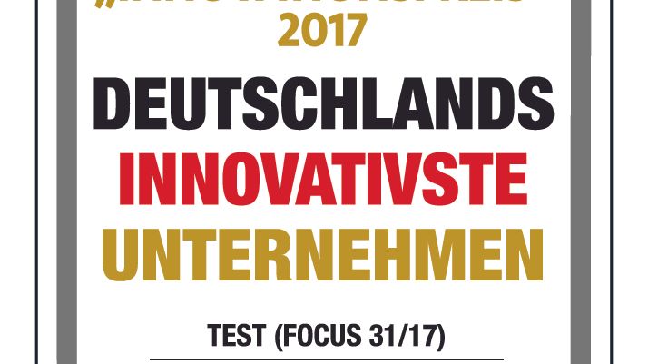 Logo Deutschlandtest-Siegel „Deutschlands innovativste Unternehmen“