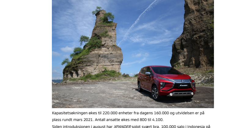 Mitsubishi øker kapasiteten i Indonesia