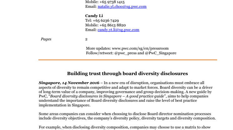 Building trust through board diversity disclosures