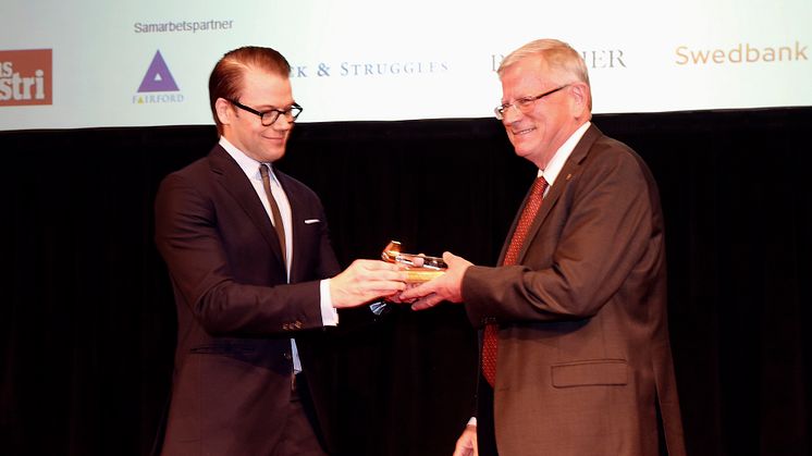 Johan Markman tilldelas Guldklubban av H.K.H. Prins Daniel