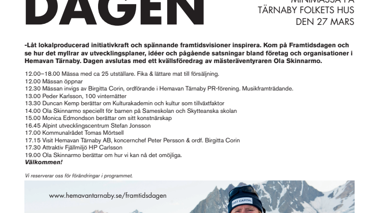 Framtidsdagen i Hemavan Tärnaby den 27 mars