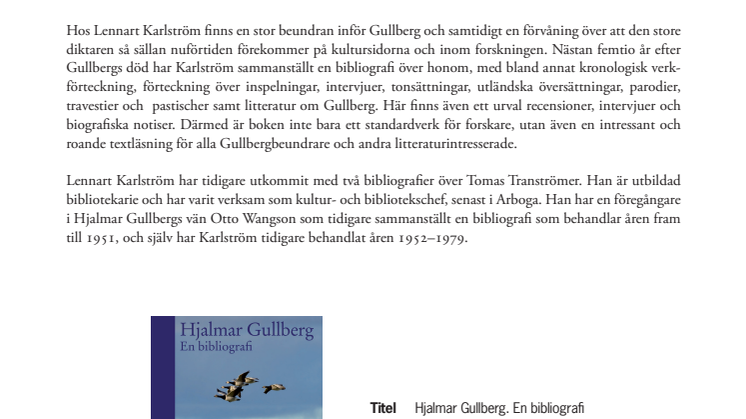 Gullberg-bibliografi