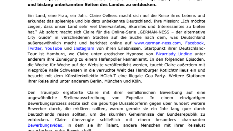 Was ist eigentlich „GERMAN-NESS“? Claire Oelkers entdeckt die skurrile und fantastische Seite Deutschlands