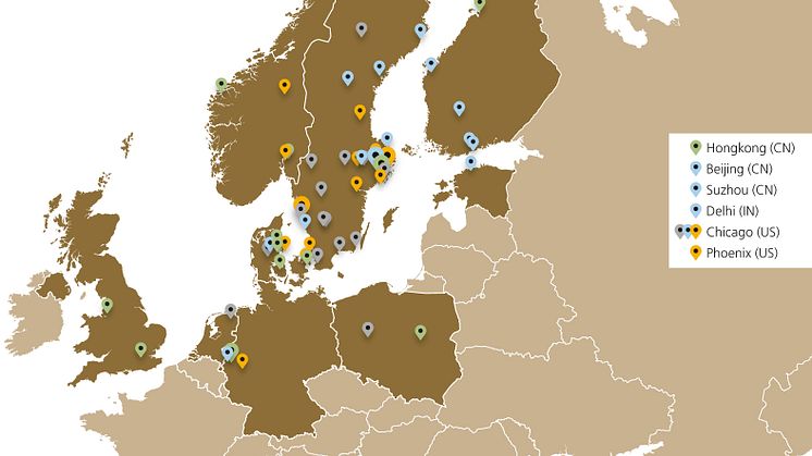 Lagercrantz Group är verksamt i nio länder i norra Europa samt i Indien, Kina och USA.