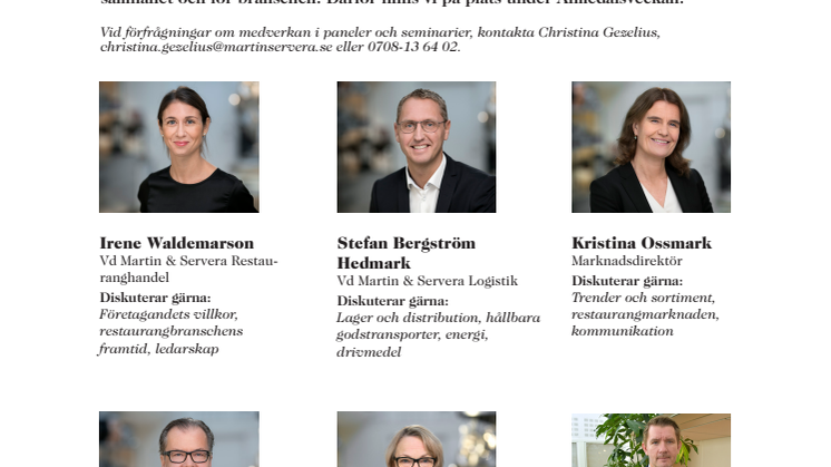 Vilka från Martin & Servera deltar i Almedalen 2019