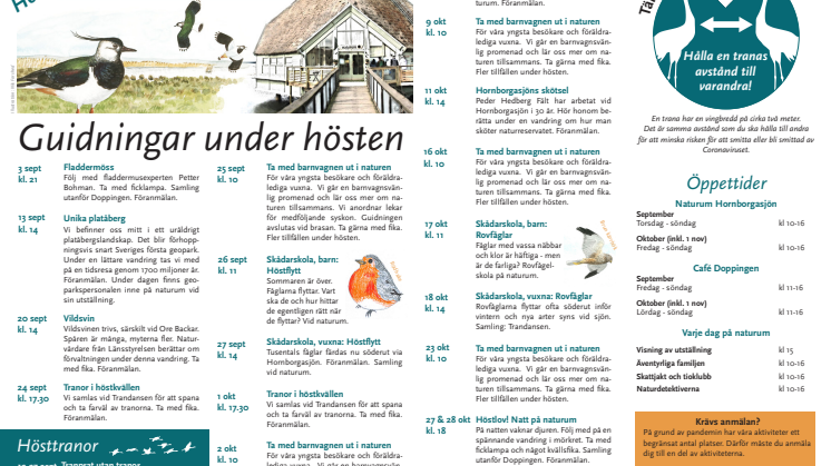 Höstprogram naturum Hornborgasjön 2020