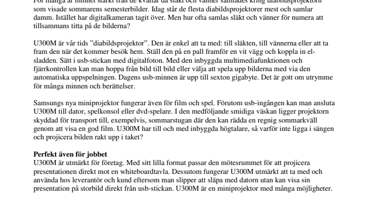 Samsungs nya miniprojektor har multimediafunktion