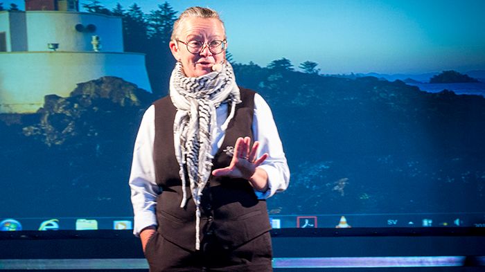 Susanne Rolfner Suvanto under sitt anförande på Anhörigriksdagen i Varberg.