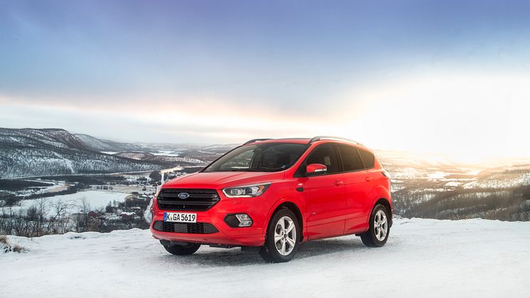 Nye Ford Kuga på Nordkapp-platået