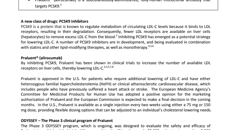 Bakgrundsinformation om PCSK9