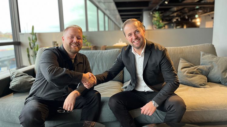 Jonas Wärngård, VD på Junipeer och Specters VD Mattias Bratt har skapat partnerskap