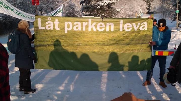 Demonstration vid bommen